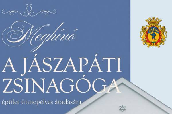 Meghívó a felújított Jászapáti Zsinagóga ünnepélyes átadására