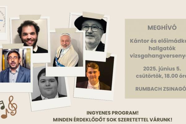 Meghívó az OR-ZSE kántor és előimádkozó hallgatók vizsgahangversenyére