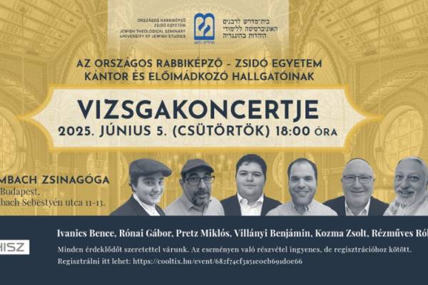 Meghívó az OR-ZSE kántor és előimádkozó hallgatók vizsgahangversenyére