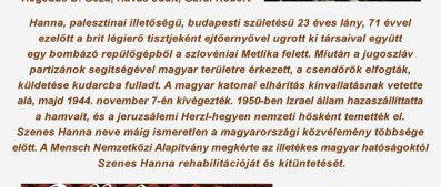 Megemlékezés Szenes Hannáról a Ruttkai Éva emlékparkban