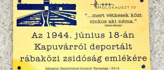 Az elhurcolt zsidók emlékére avattak emléktáblát Kapuváron