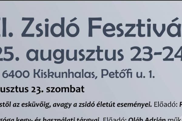 XXI. Zsidó Fesztivál Kiskunhalason