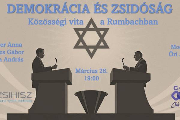 Demokrácia és zsidóság – Közösségi vita és beszélgetés a Rumbachban