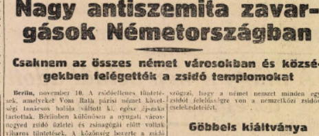 A televízió csodájáról szóló hír is megelőzte a zsidók elleni náci pogromot