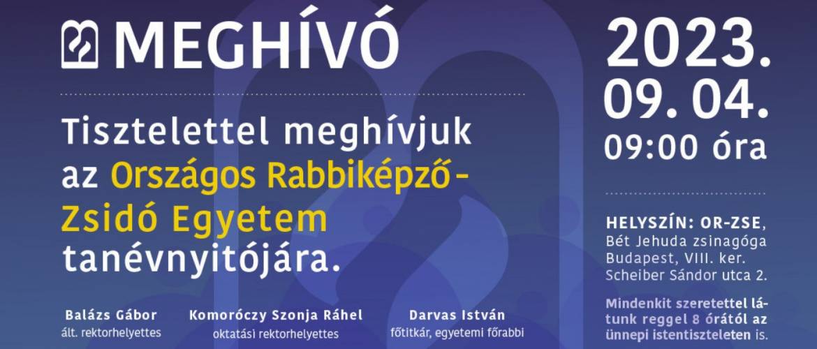 Hétfőn lesz az Országos Rabbiképző Zsidó Egyetem tanévnyitója