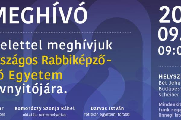 Hétfőn lesz az Országos Rabbiképző Zsidó Egyetem tanévnyitója