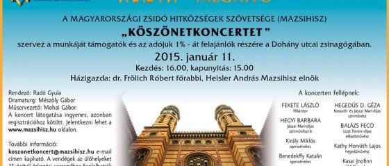 Köszönetkoncert sztárfellépőkkel, a Dohány utcai zsinagógában