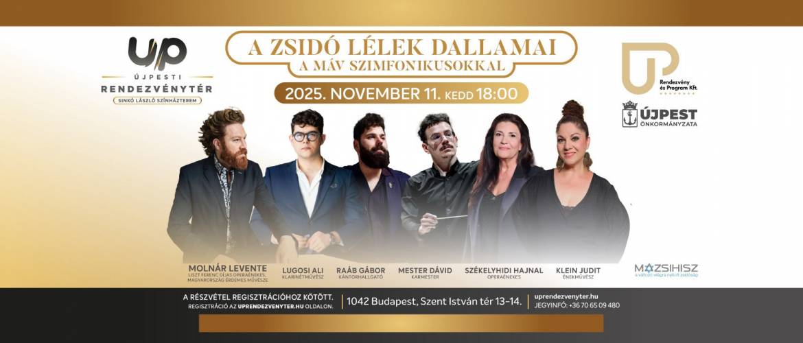 A zsidó lélek dallamai a MÁV Szimfonikusokkal – ingyenes koncert Újpesten