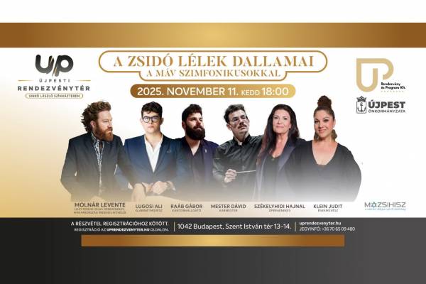 A zsidó lélek dallamai a MÁV Szimfonikusokkal – ingyenes koncert Újpesten