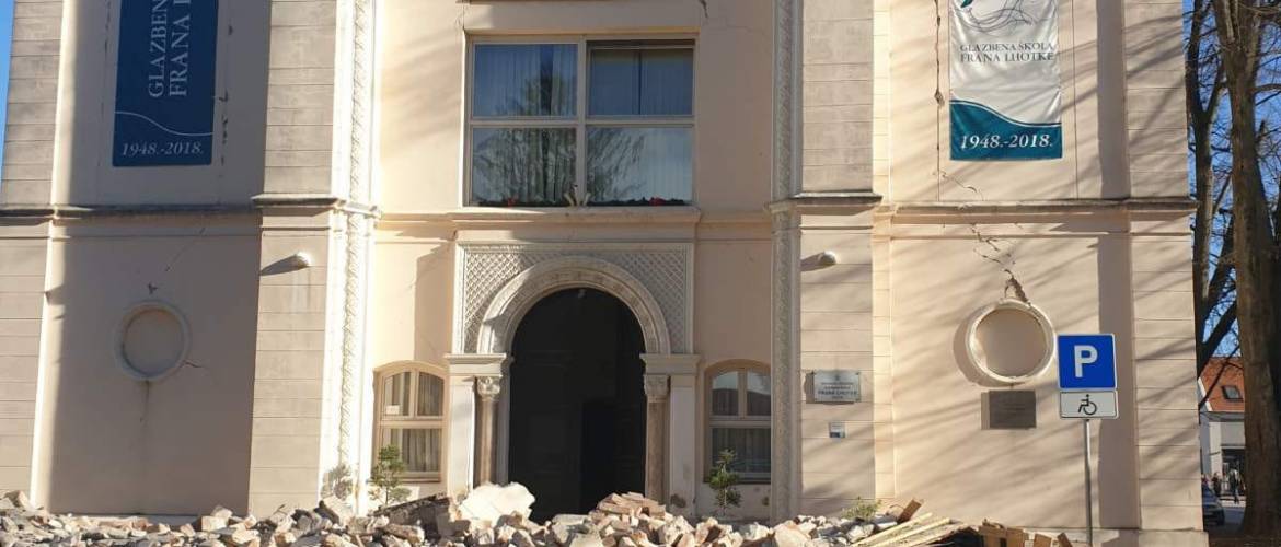 A földrengés során megrongálódott Sziszek volt zsinagógája is