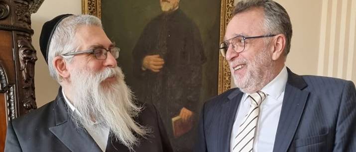Ukrajna ortodox főrabbija a Mazsihisz elnökénél