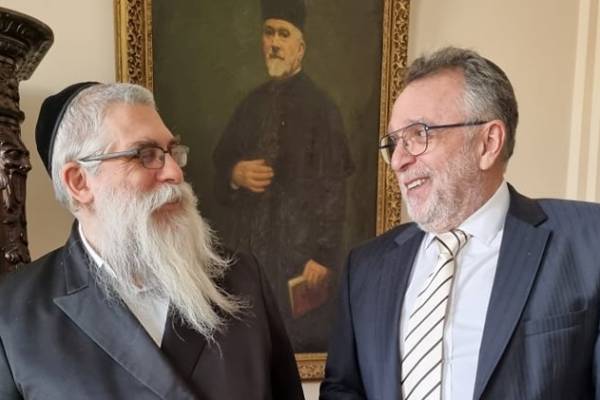 Ukrajna ortodox főrabbija a Mazsihisz elnökénél