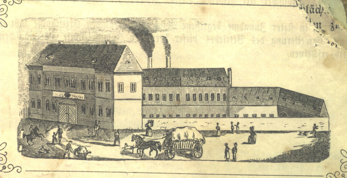 A herendi porcelánüzem egy 19. századi ábrázoláson