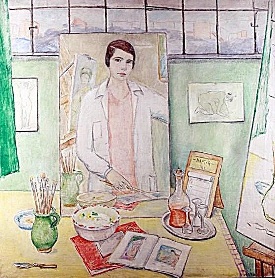 Péter Mária Önarckép műteremben Pintér aukciósház 2013.jpg