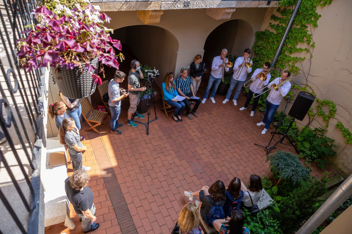A diákokat Szentendrén a Fő téri Vendégházban fogadták (Fotó: Deim Balázs, forrás: Ferenczy Múzeumi Centrum)