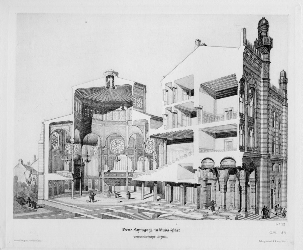 A budapesti Rumbach Sebestyén utcai Zsinagóga tervrajza / Fotó: wikipédia