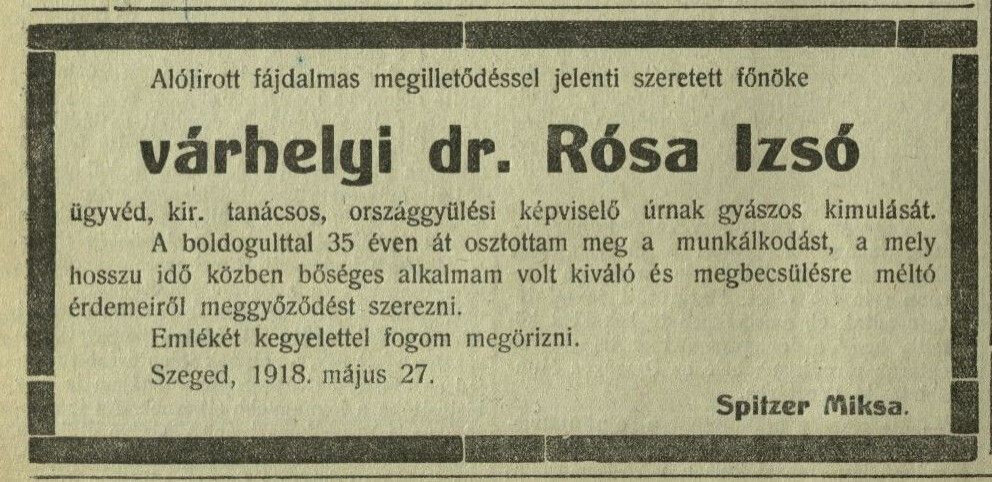 A helyi napilap 1921. május 28-ai számában egész oldalon tudósított a temetés részleteiről, de sokan külön is megemlékeztek