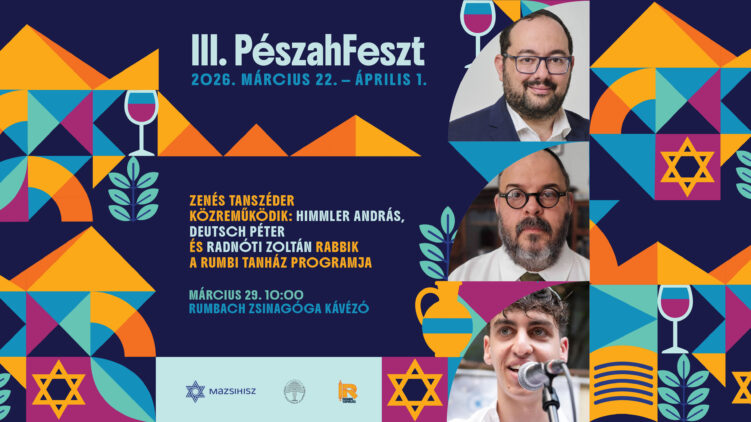 Zenés tanszéder Deutsch Péter és Radnóti Zoltán rabbikkal, valamint Himmler Andrással