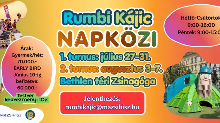 Kaland, játék, közösség – érkezik a Rumbi Kájic Napközi a Bethlen téri zsinagógába